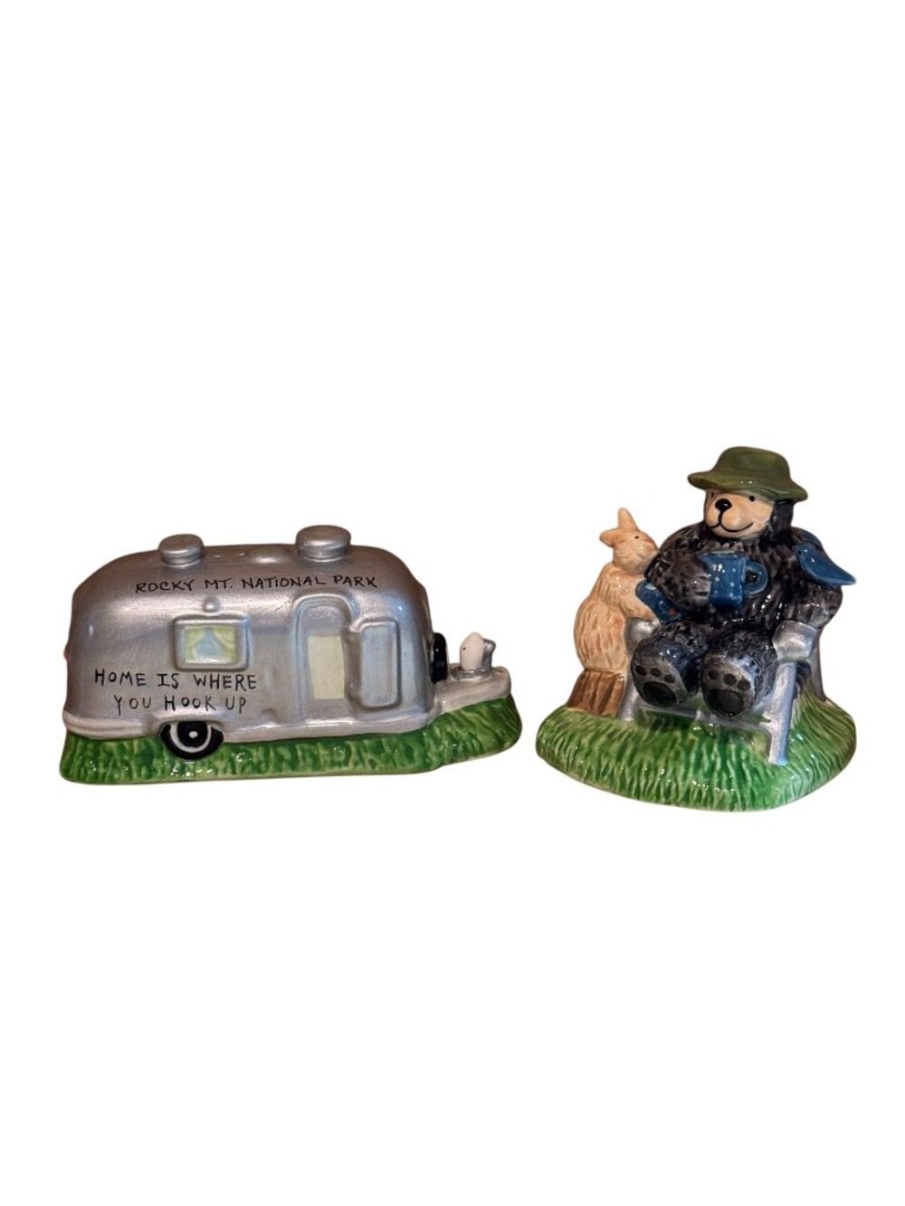 Airstream Camper Bear Bunny Bird Salt Pepper Shakers Spring Summer Cape Shore